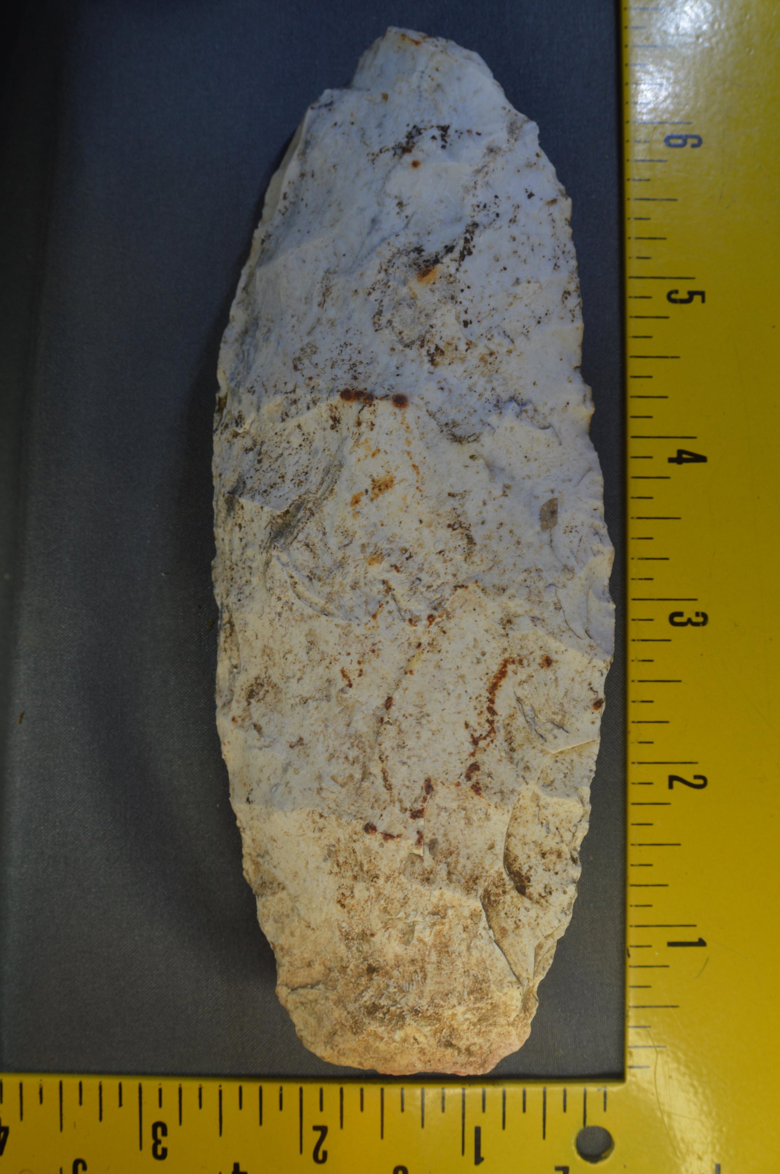 6 1/4" Flint Adz. Madison Co. IL.: 6 1/4" Flint Adz found in Madison Co. Illinois. 2 3/8" Wide.