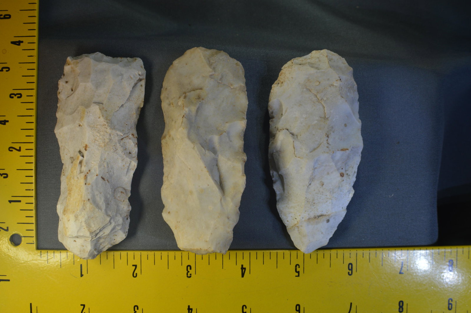3 Flint Adz"s. Madison Co. IL.: 3 Flint Adz's longest is 3 3/4". Found in Madison Co. Illinois.