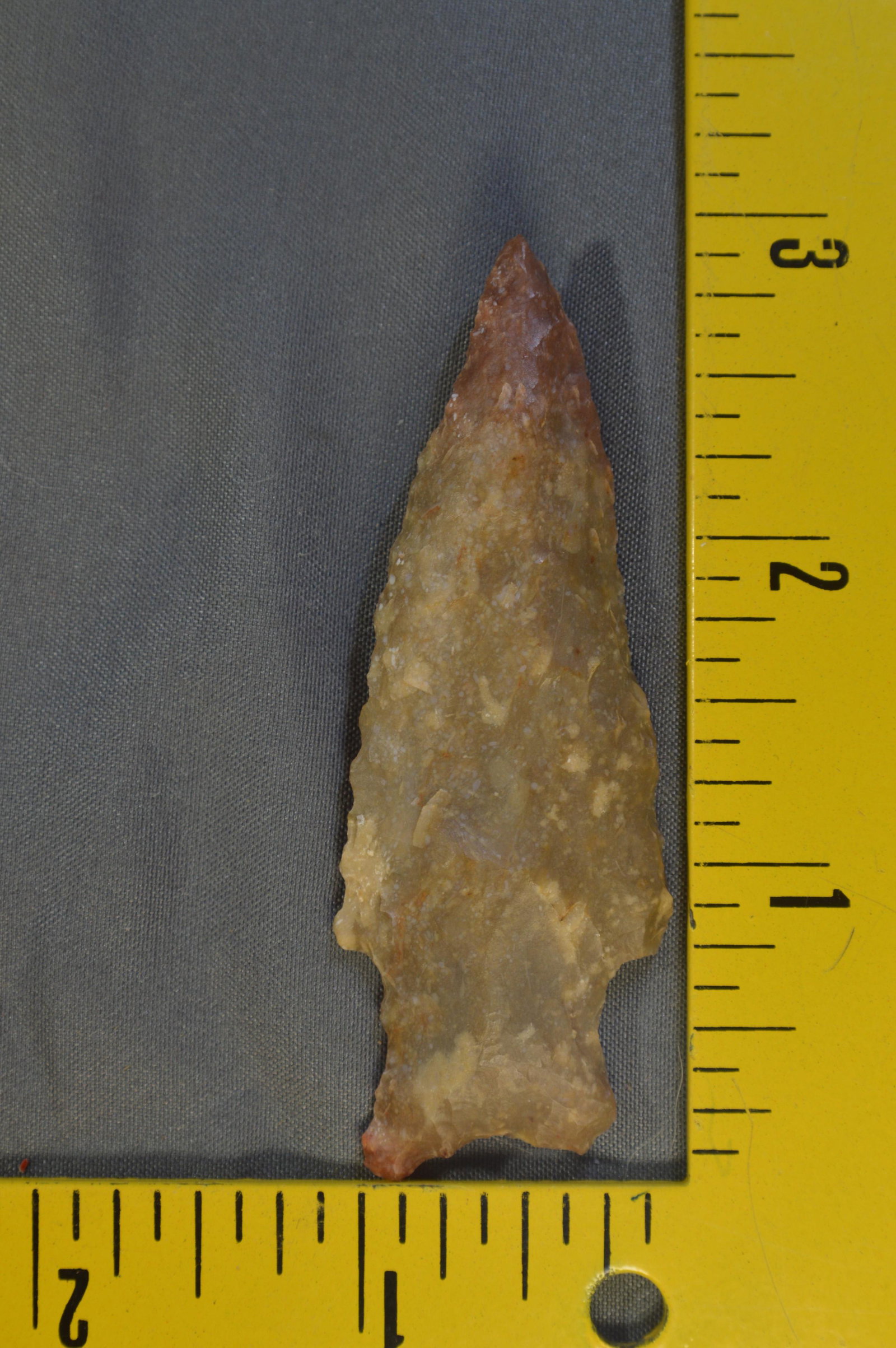 2 15/16" Pedernales. Ex; Museum Collection.: 2 15/16" Pedernales Found in Texas.1 1/16" Wide. Ex: Ben Winchester Collection.