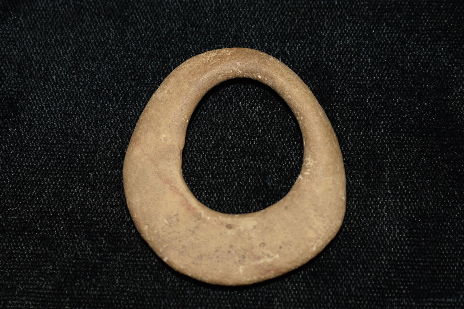 1 3/4" Stone Ear Ring or Spool: 1 3/4" Stone Ear Ring or Spool found in Denton County Missouri by members of the Martin Hart family. Material appears to be a hard form of limestone. Ancient Authentic Native American Artifact Arrowhe