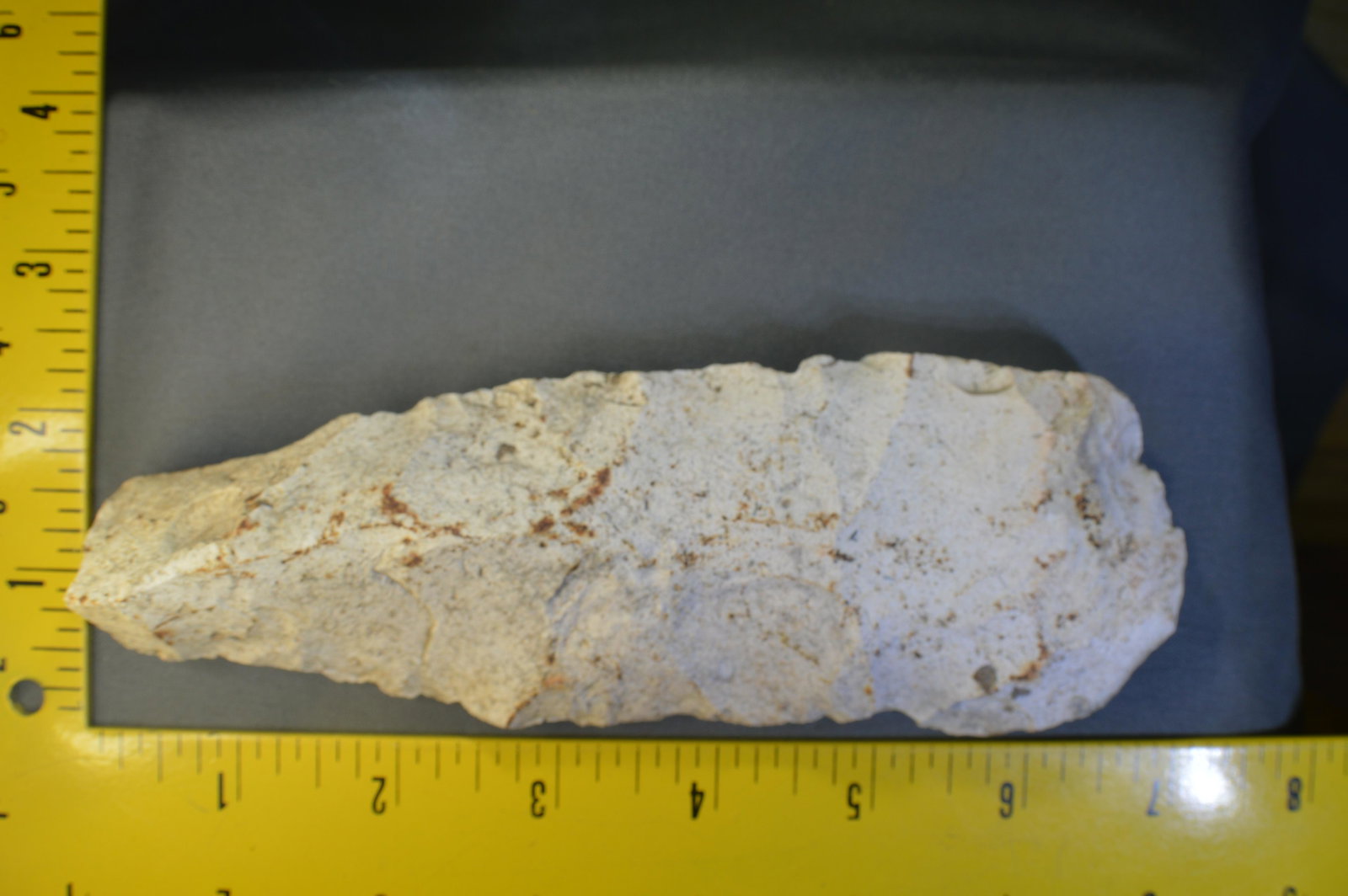 6 3/4" Flint Celt. Madison Co. IL.: 6 3/4" Flint Celt Found in Madison Co. Illinois. 2 3/8" Wide.