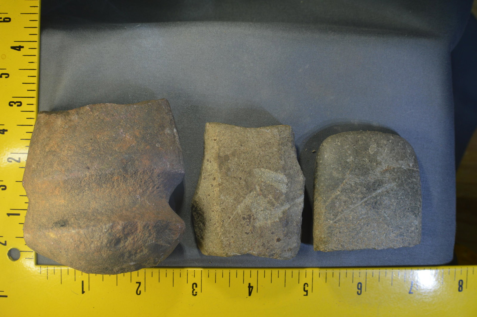 Bannerstone, Axe and Celt. Dent Co. MO.: Bannerstone, Axe and Celt Found in Dent Co. Missouri. Largest is 2 3/4". Found by Martin Hart.