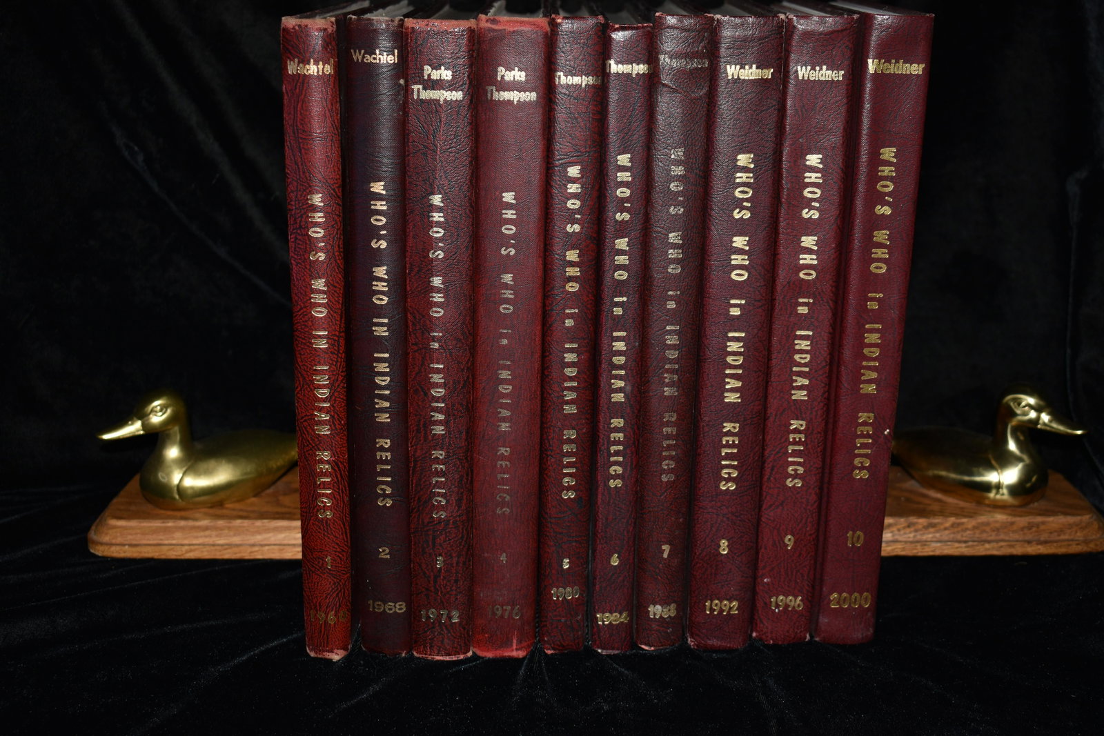 Who's Who In Indian Artifacts 1-10 SIGNED: Who's Who In Indian Artifacts 1-10. Volume 1 is signed by H. C. Watchel. H. C. was the man who started Who's Who! All 10 books are first editions from their prospective years of 1960 up to 2000 Volume