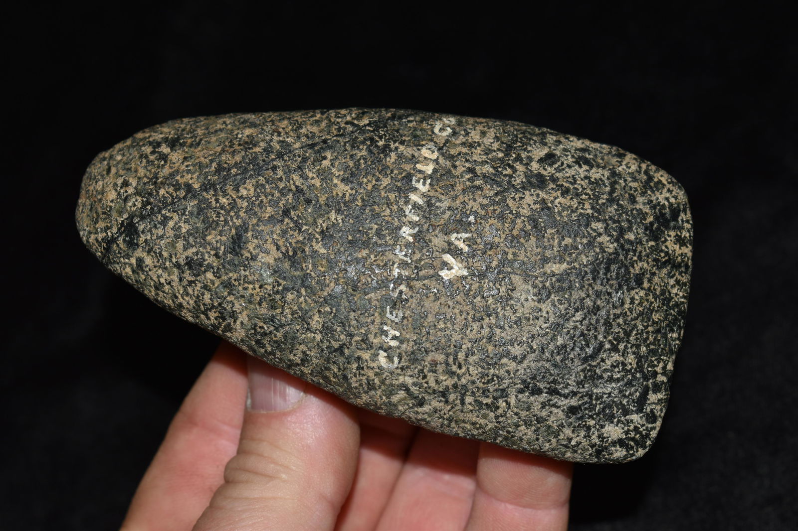 4 1/8" Speckled Granite Tapered Pole Celt (1 of 6)