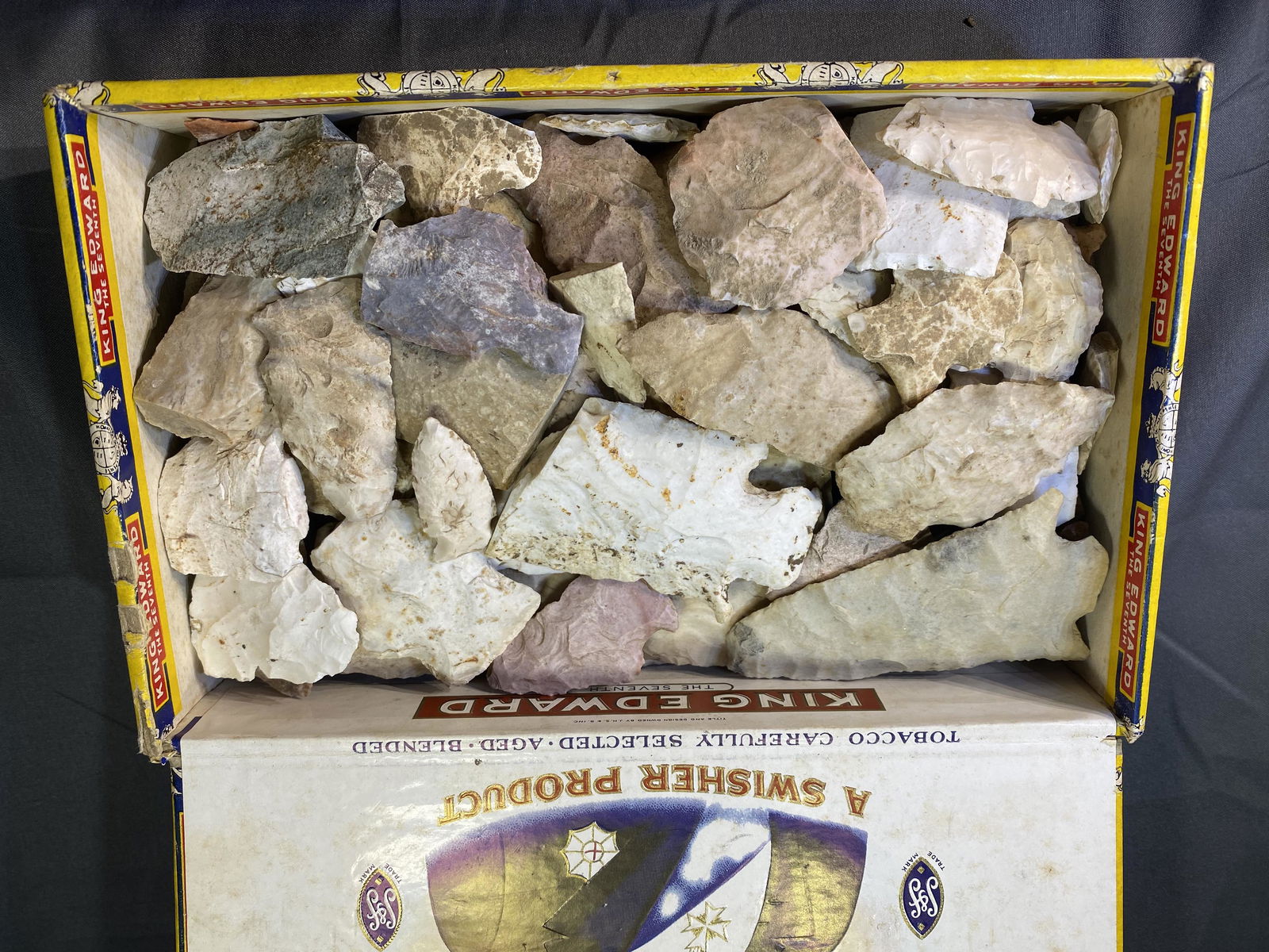 Cigar Box Full of Damaged Artifacts (1 of 5)