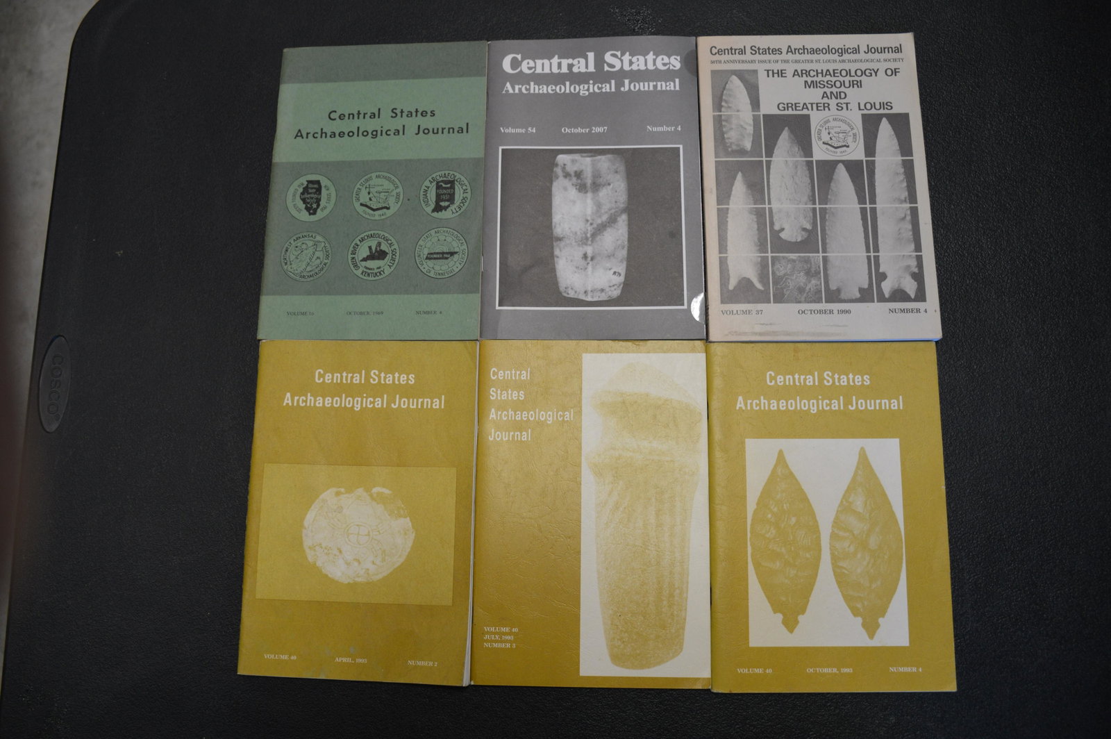 6 Central States Archaeological Journals: Various Years in Good Condition.