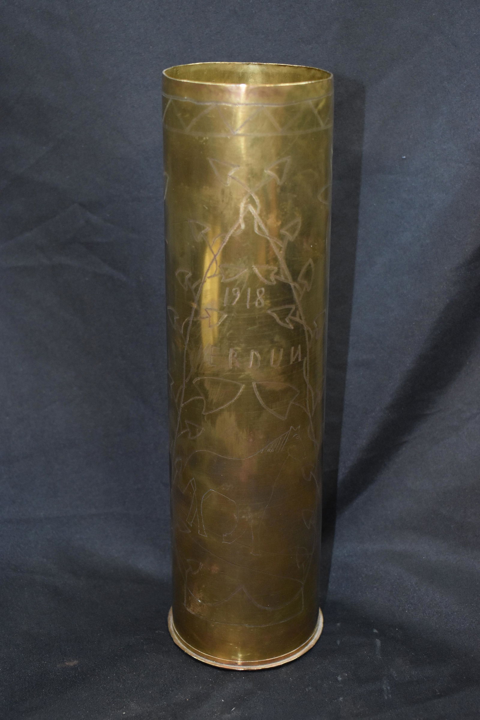 1918 Trench Art 75MM Mortar Shell Casing (1 of 7)