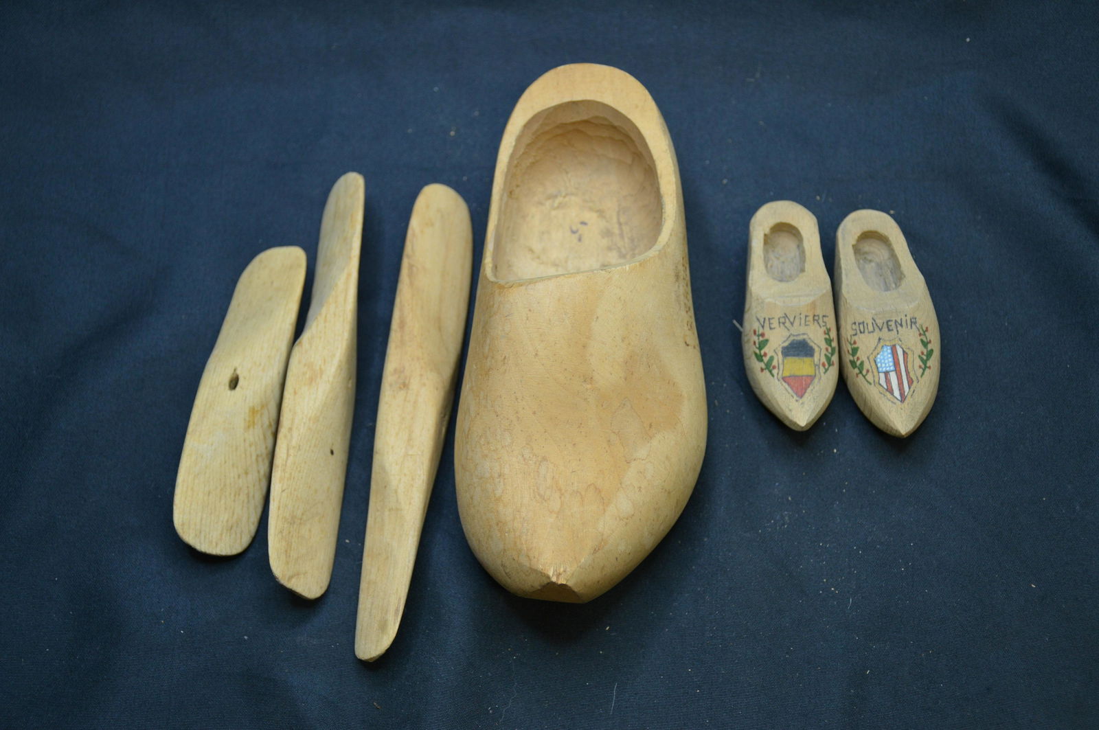 Group of Hand Carved Wood Shoes WW2 (1 of 4)
