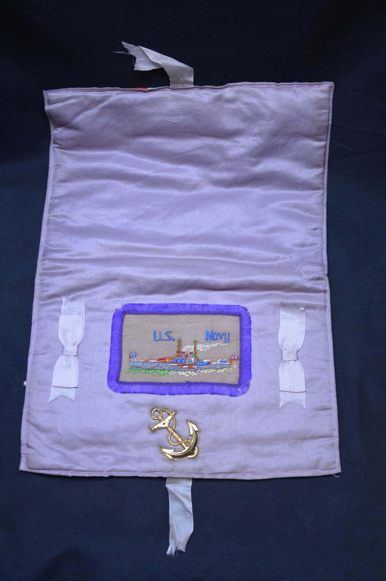 WWI Handkerchief Pillow Forget Me Not (1 of 4)