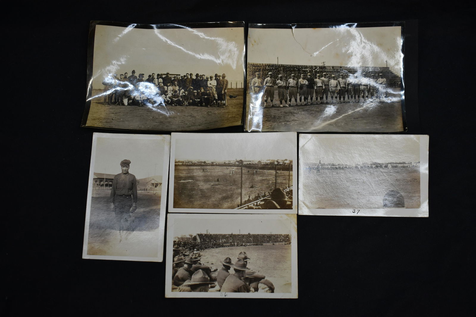 4 Postcards and 2 Larger pictures of Baseball at Camp (1 of 7)