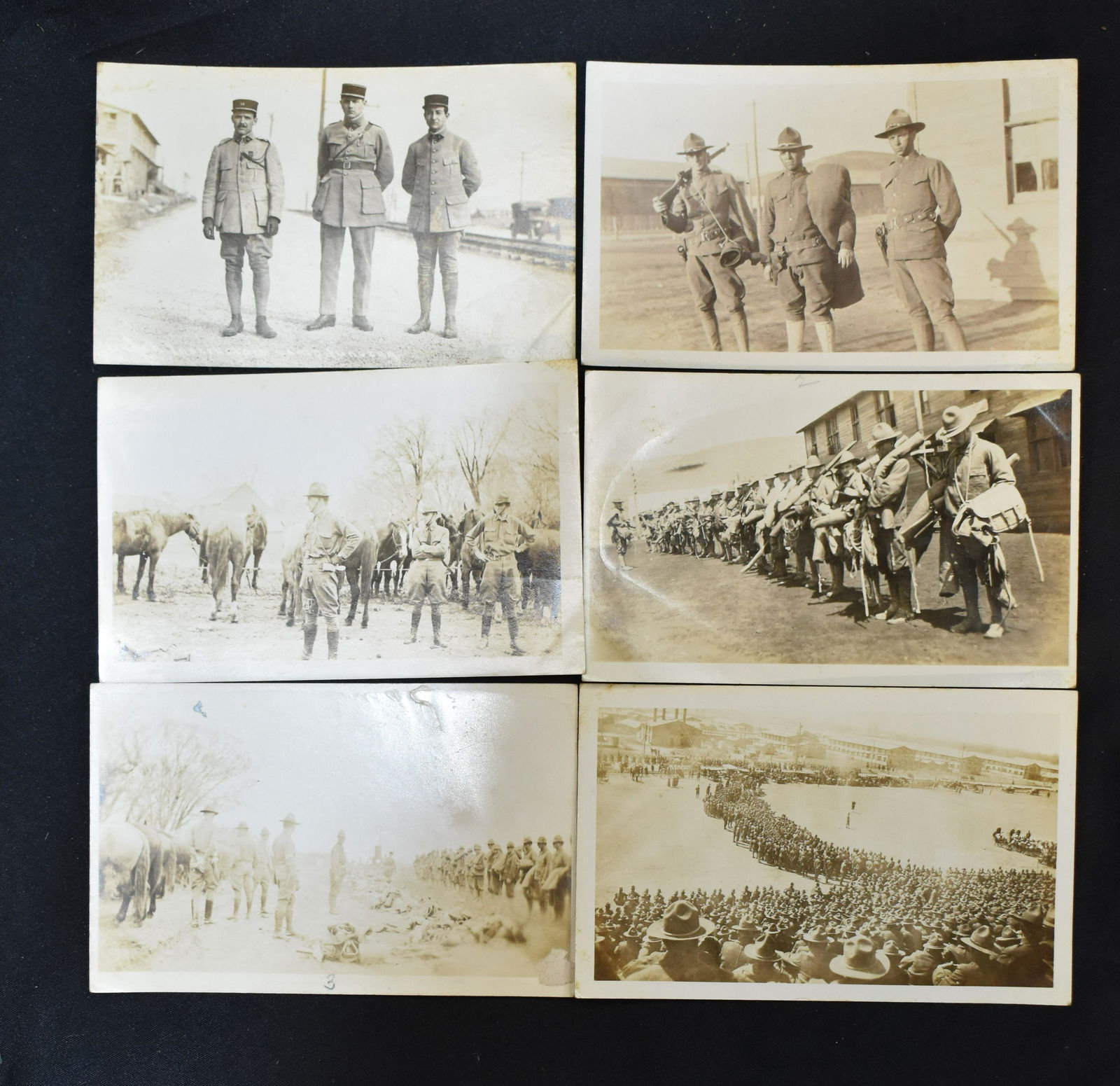 6 Photograph Postcards of Groups of Soldiers During WW1 (1 of 6)
