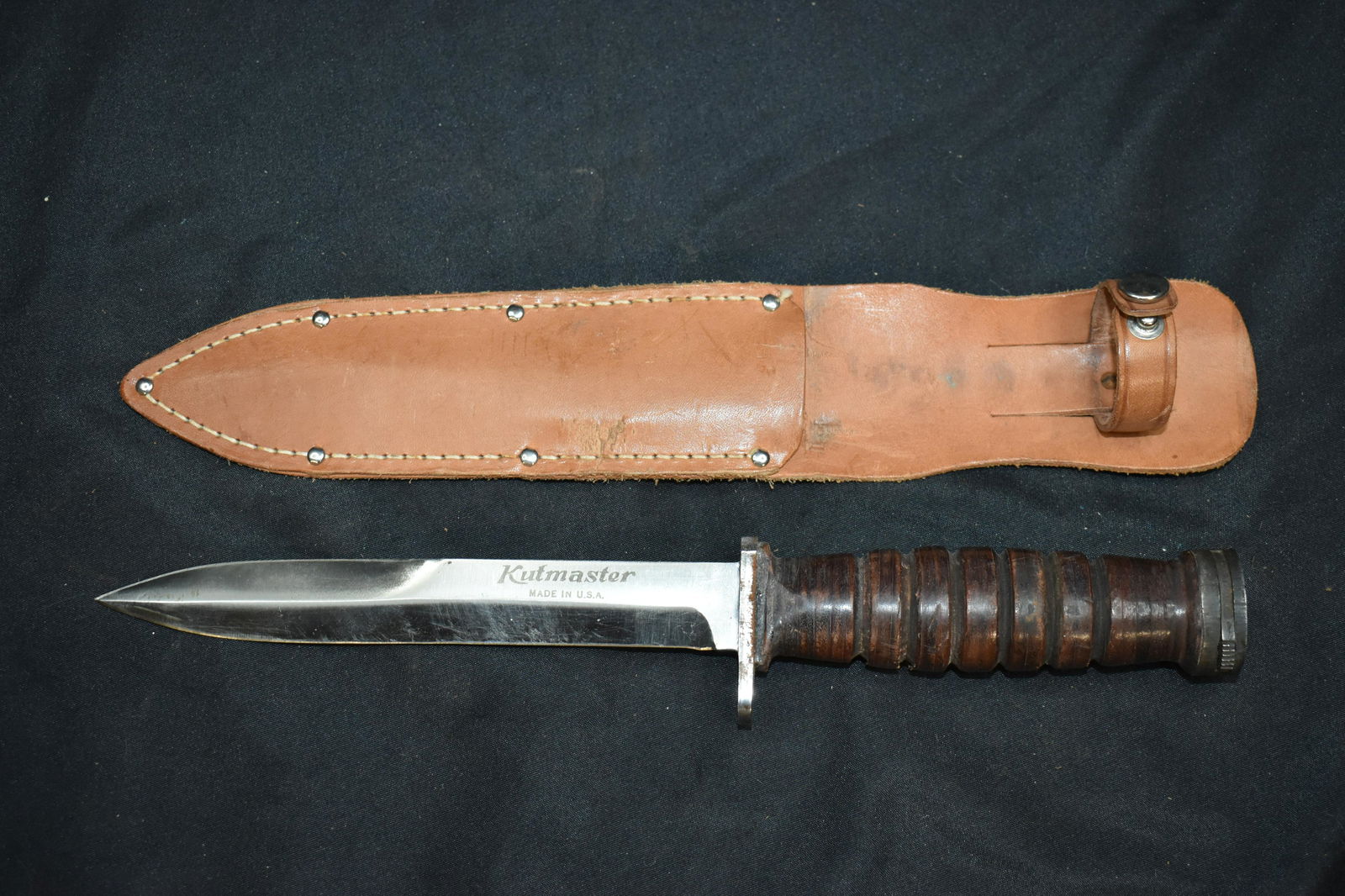 Kutmaster USA Military style knife with sheath 6 1/2'' (1 of 8)