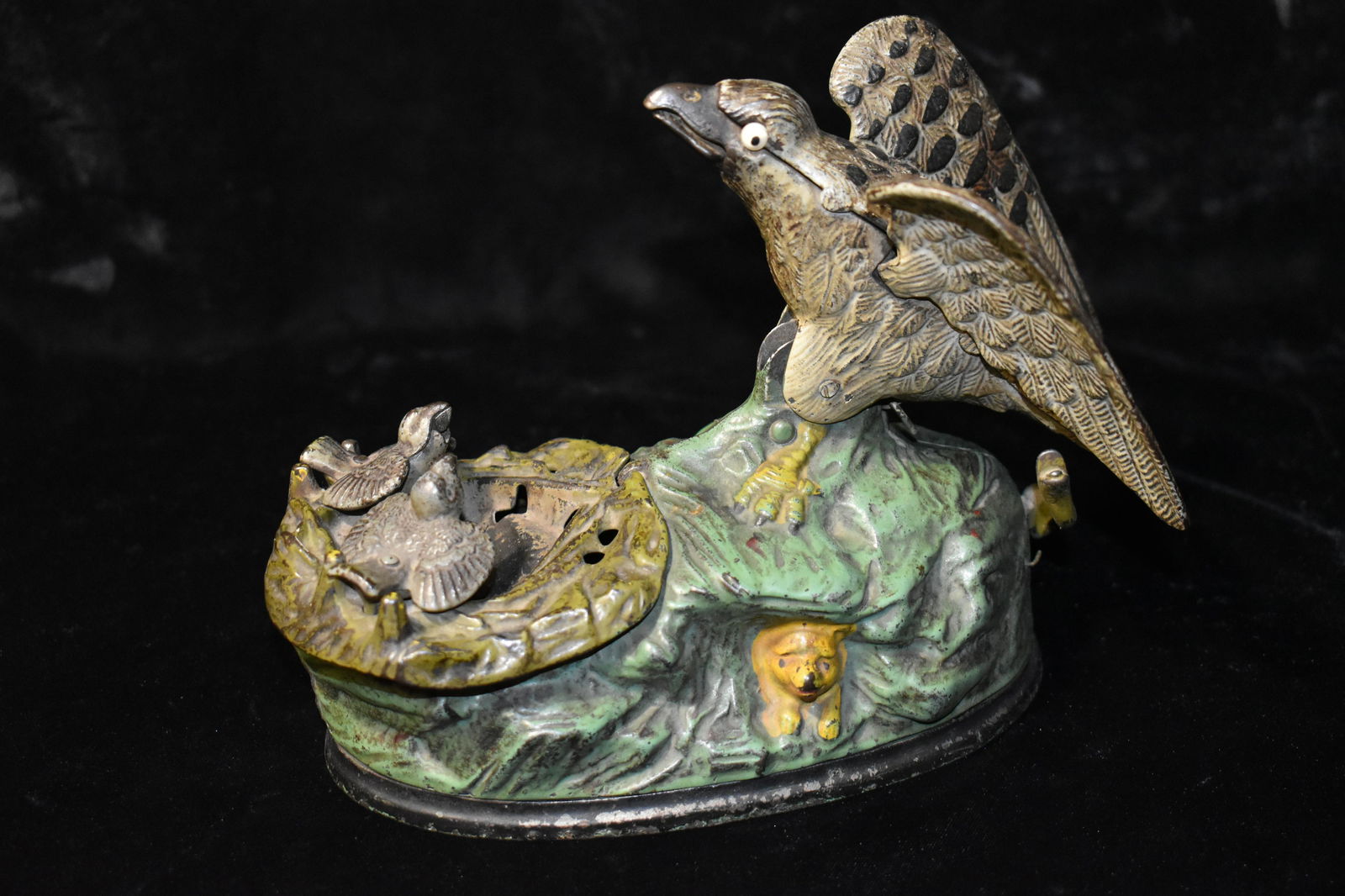 1883 J & E Stevens Eagle & Eaglets CI Mechanical Bank (1 of 7)