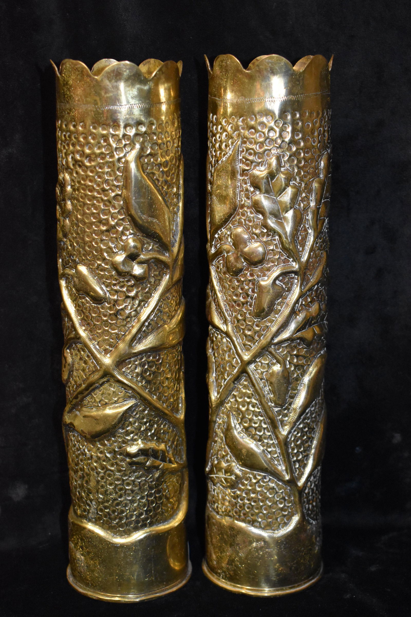 1916 2 PC SET WW1 75MM TRENCH ART ARTILLERY SHELL (1 of 6)