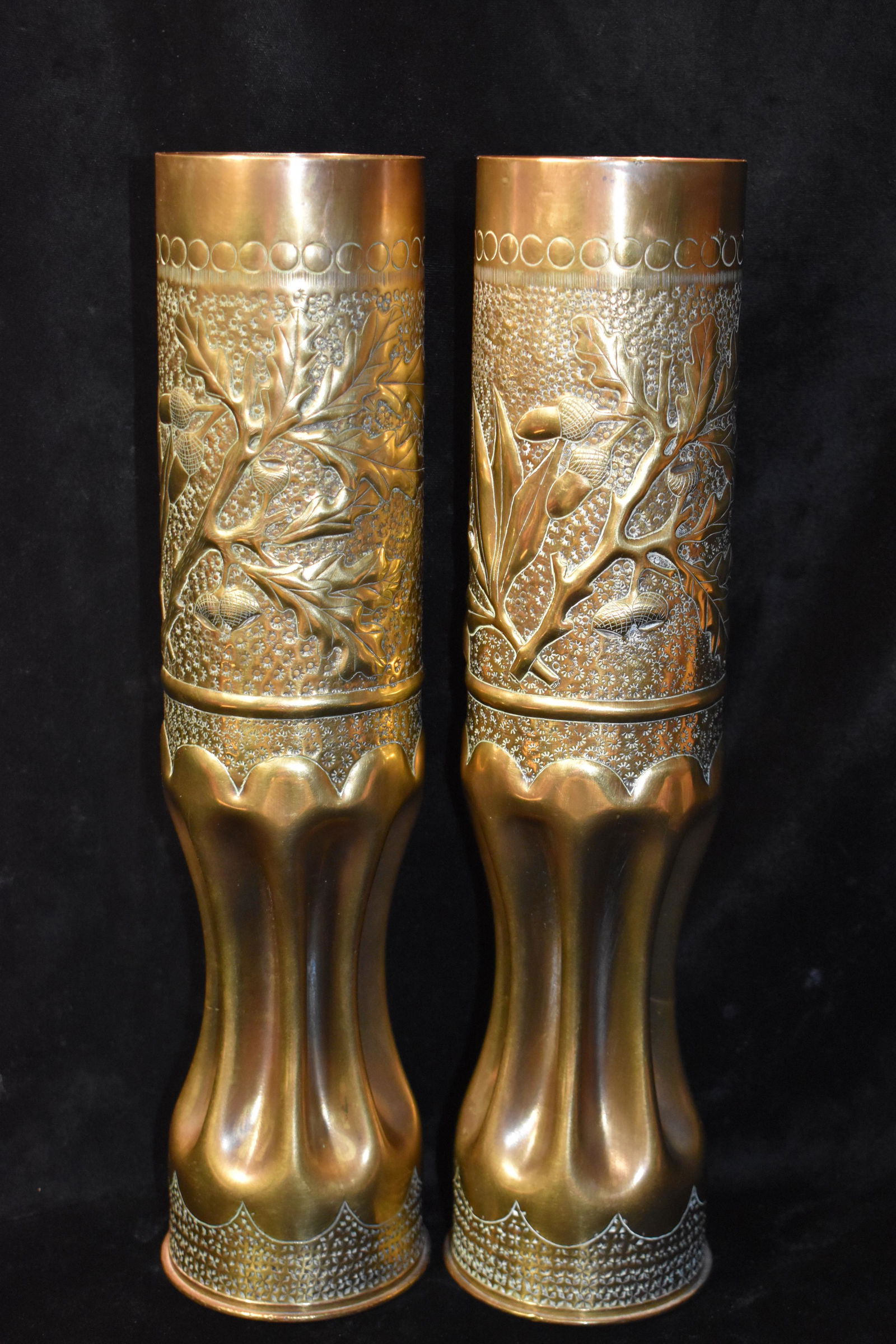 2 PC 1917 WW1 75 MM Oak Limbs Elaborate 75 MM TRENCH (1 of 8)