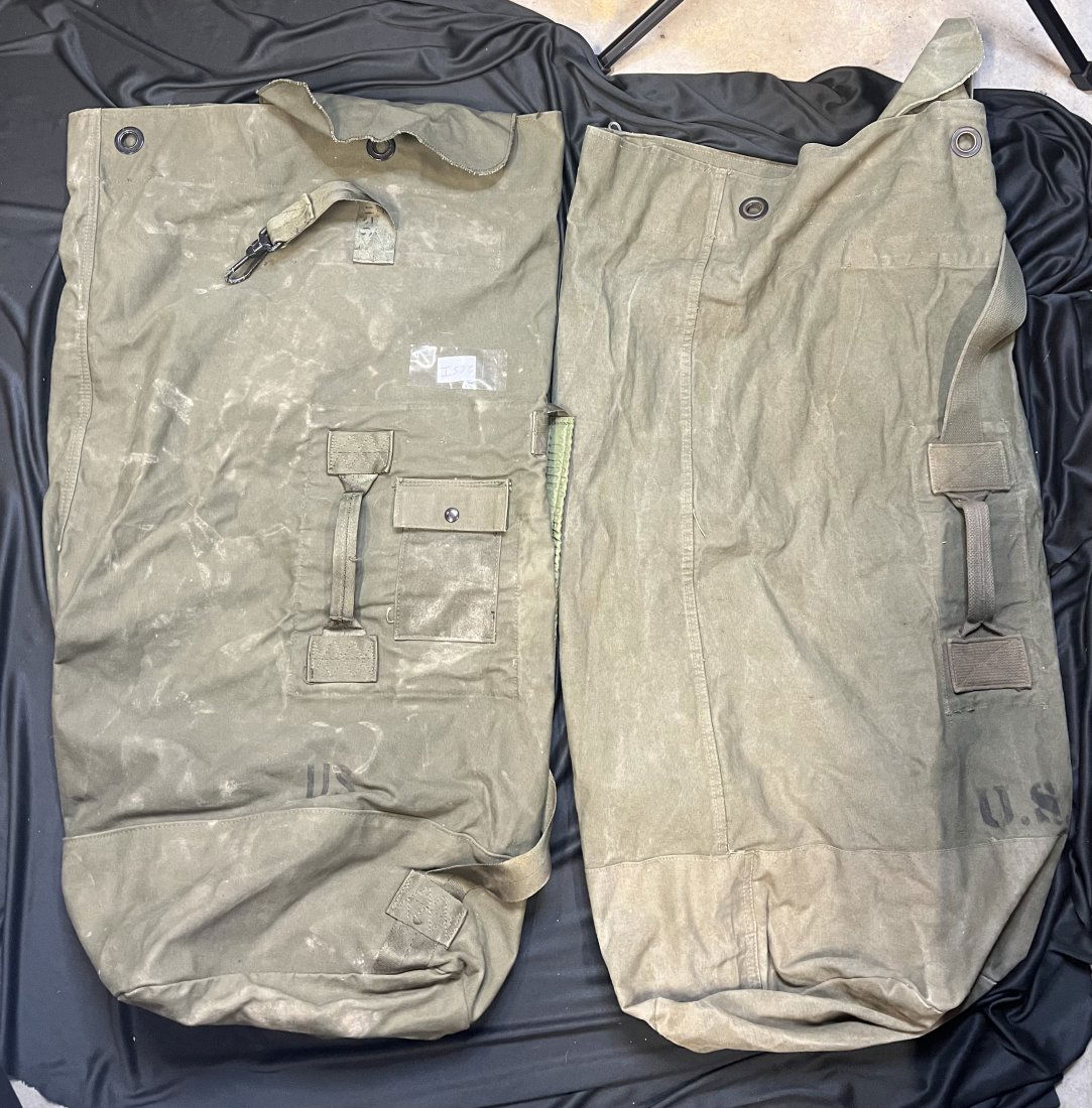2 Green Canvas Military Bags (1 of 6)