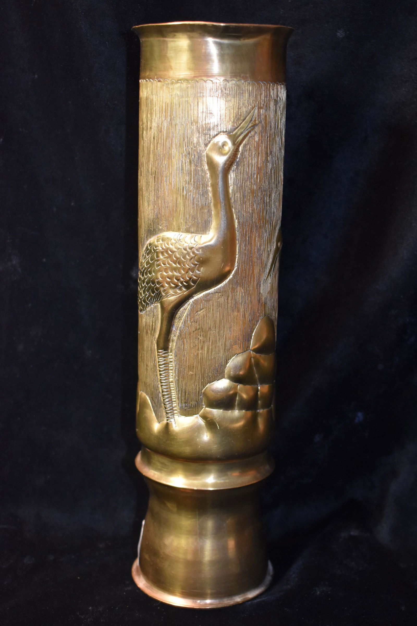 1901 Elegant Birds/Cranes 75 MM Trench Art Artillery (1 of 5)