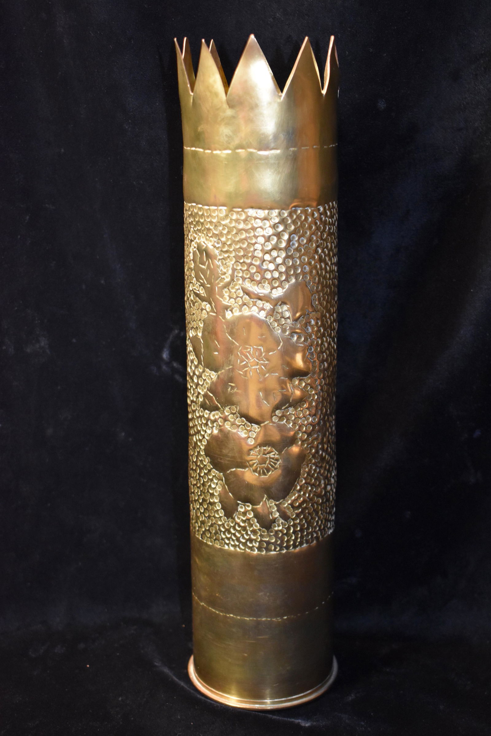 WW1 1918 75MM CROWN TOP TRENCH ART ARTILLERY CASING (1 of 5)