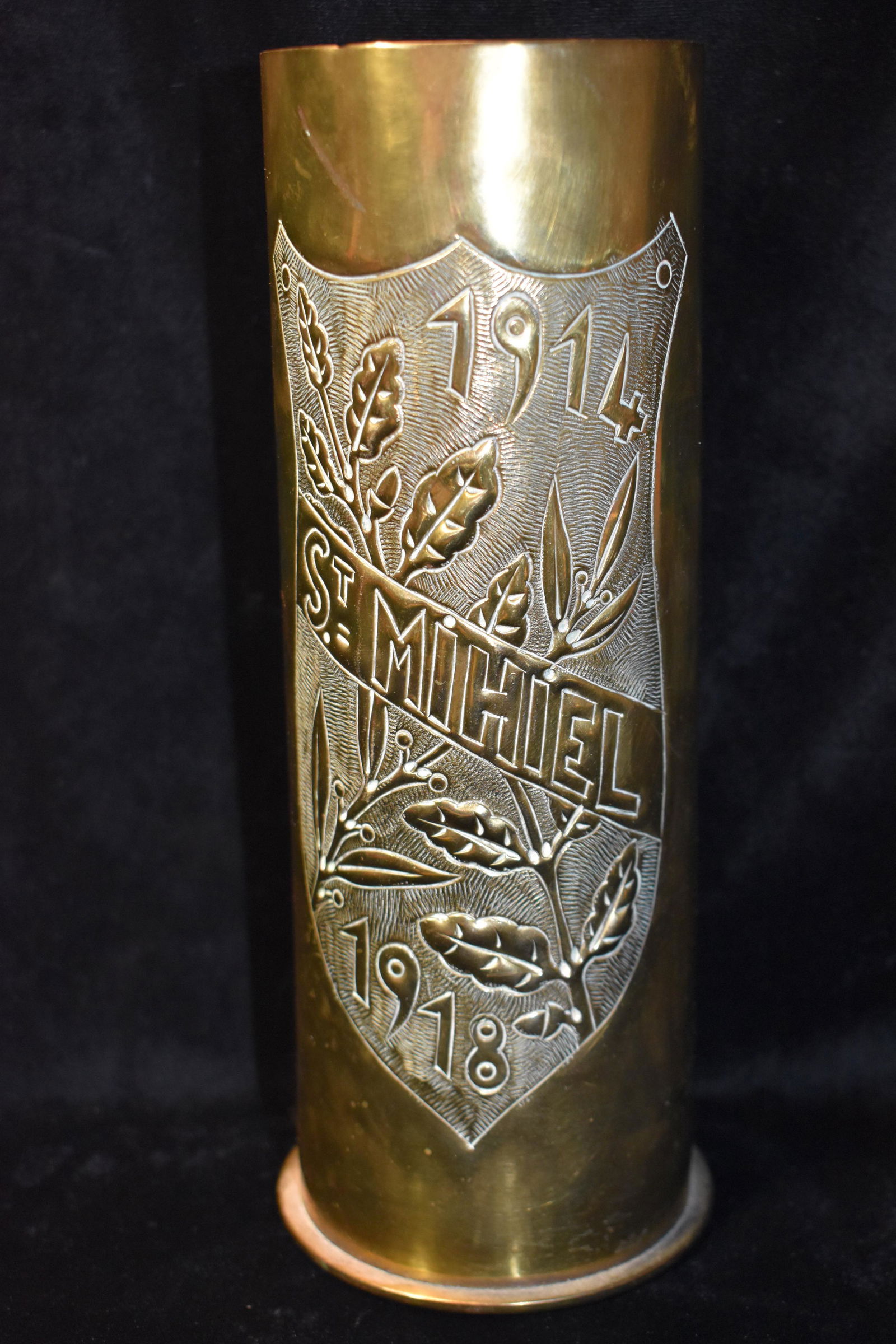 WW1 1917 St MIHIEL 75 MM Trench Art German Casing (1 of 4)