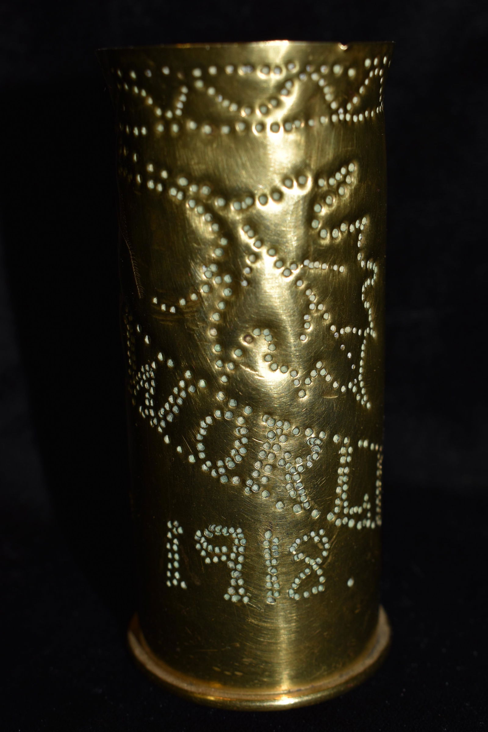 WW1 1914 37MM TRENCH ART ARTILLERY SHELL CASING (1 of 4)