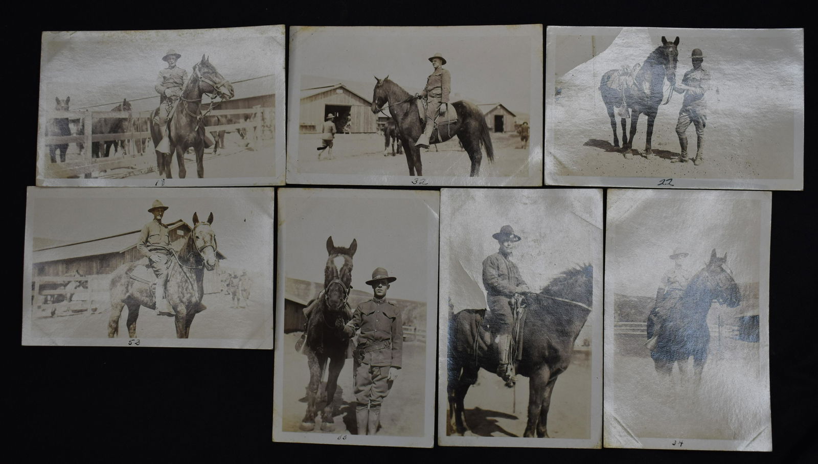 7 Postcard Photographs of Cavalry Soldiers During WW1 (1 of 8)