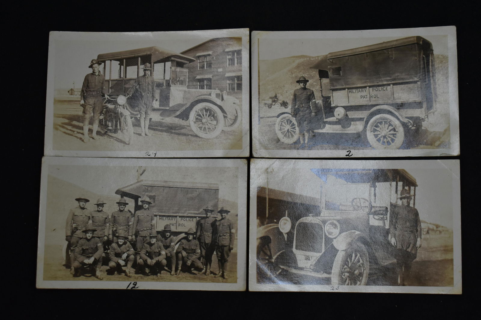 4 Postcard Photos of Military Police During WW1. (1 of 5)