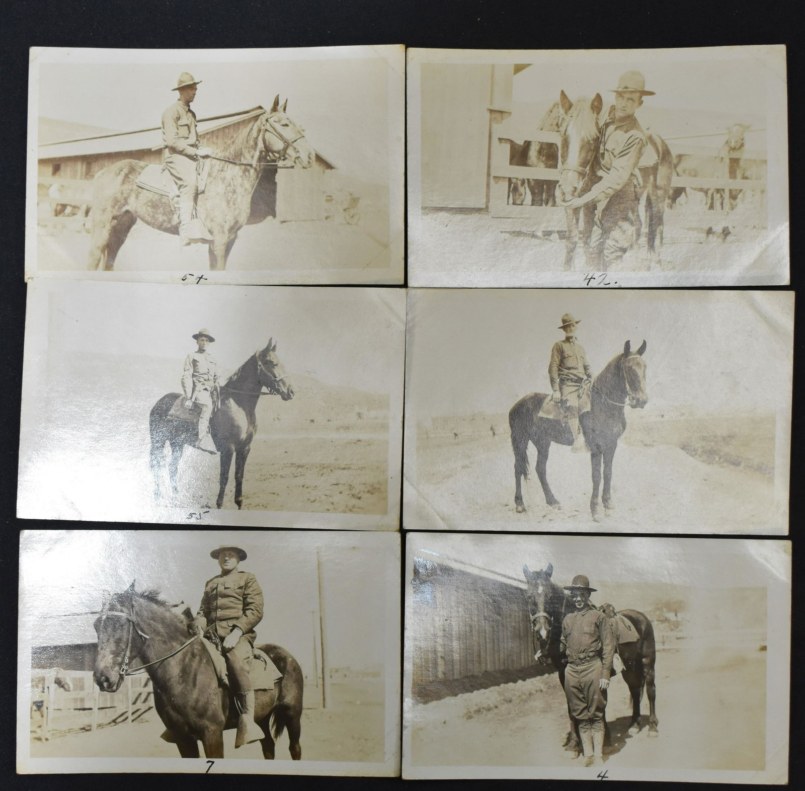 6 Postcards of Cavalry Soldiers During WW1 (1 of 7)