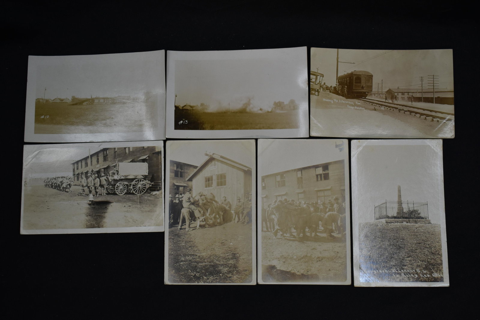 7 Postcards of Soldiers During WW1: Most are based in Camp Funston and some have been dated 1918 on the back.
