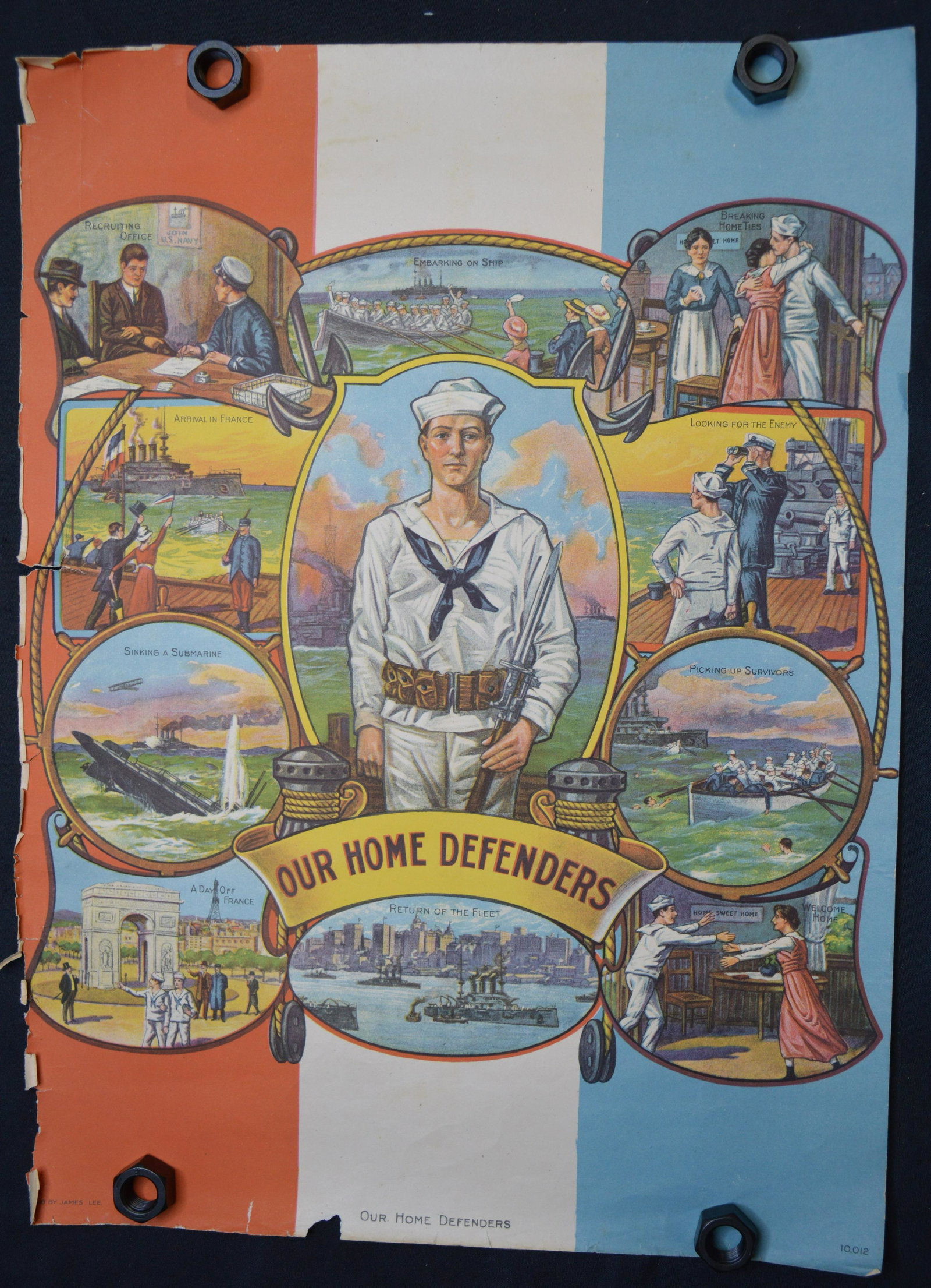 WW1 Our Home Defenders Poster: In Good Condition just some edge wear and great color. Never Folded. Size is 11 3/4" by 16"