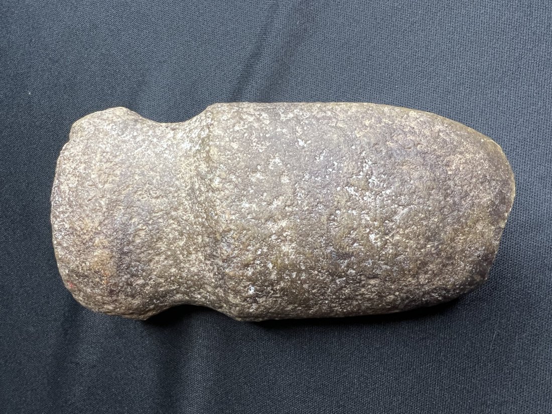 4 15/16" Full Groove Axe: 2 9/16" Wide Granite Axe. Nice Squared off poll. Found in Missouri.