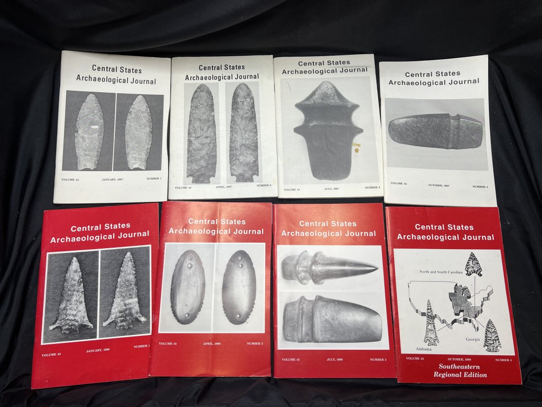 1997 & 1998 Central States Archaelogical Journal's: Volume 44 & 45, 8 total books. In great condition.