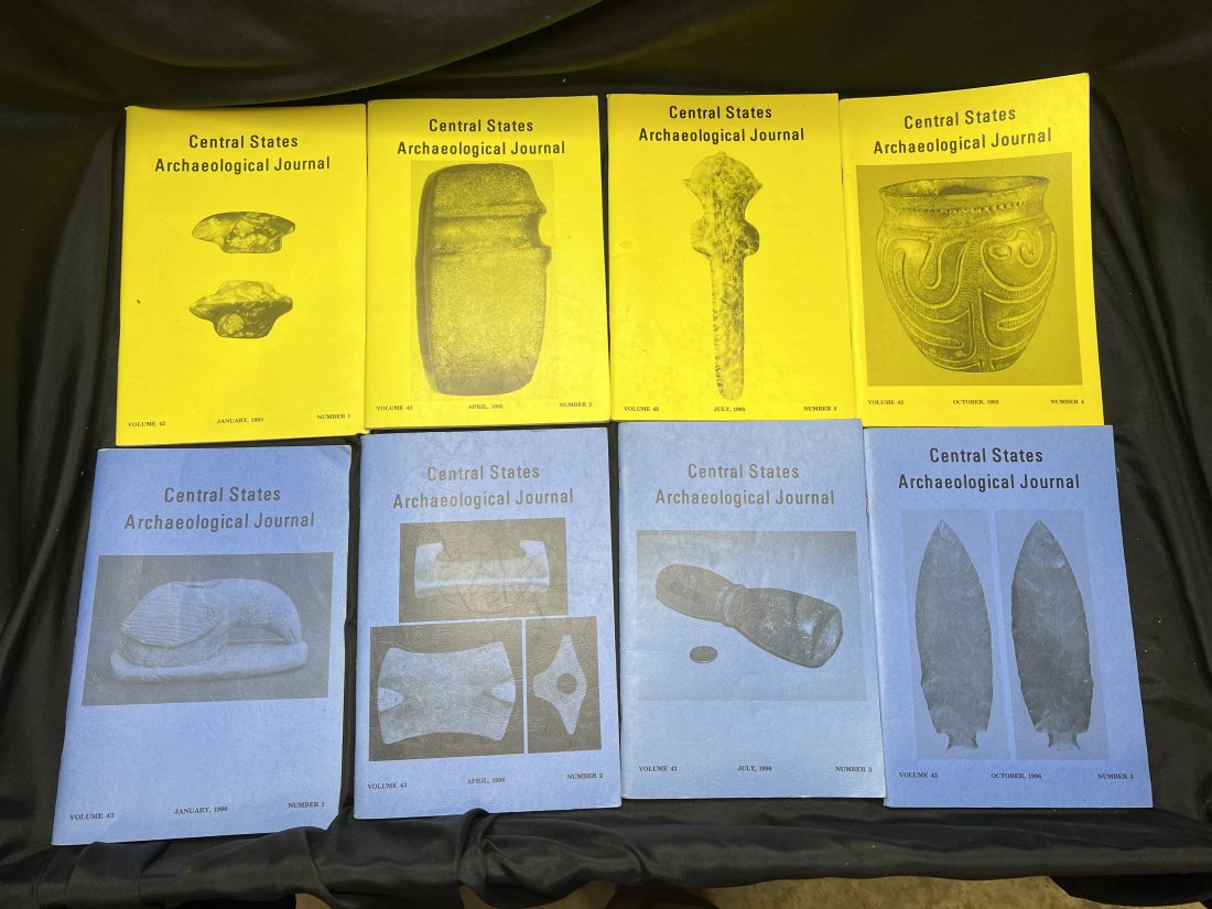 1995 & 1996 Central States Archaelogical Journal's: Volume 42 & 43, 8 total books. In great condition.
