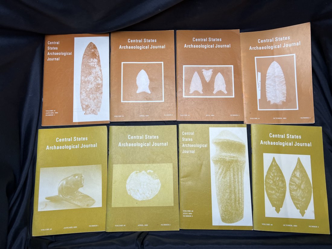 1993 & 1994 Central States Archaelogical Journal's: Volume 40 & 41, 8 total books. In great condition.