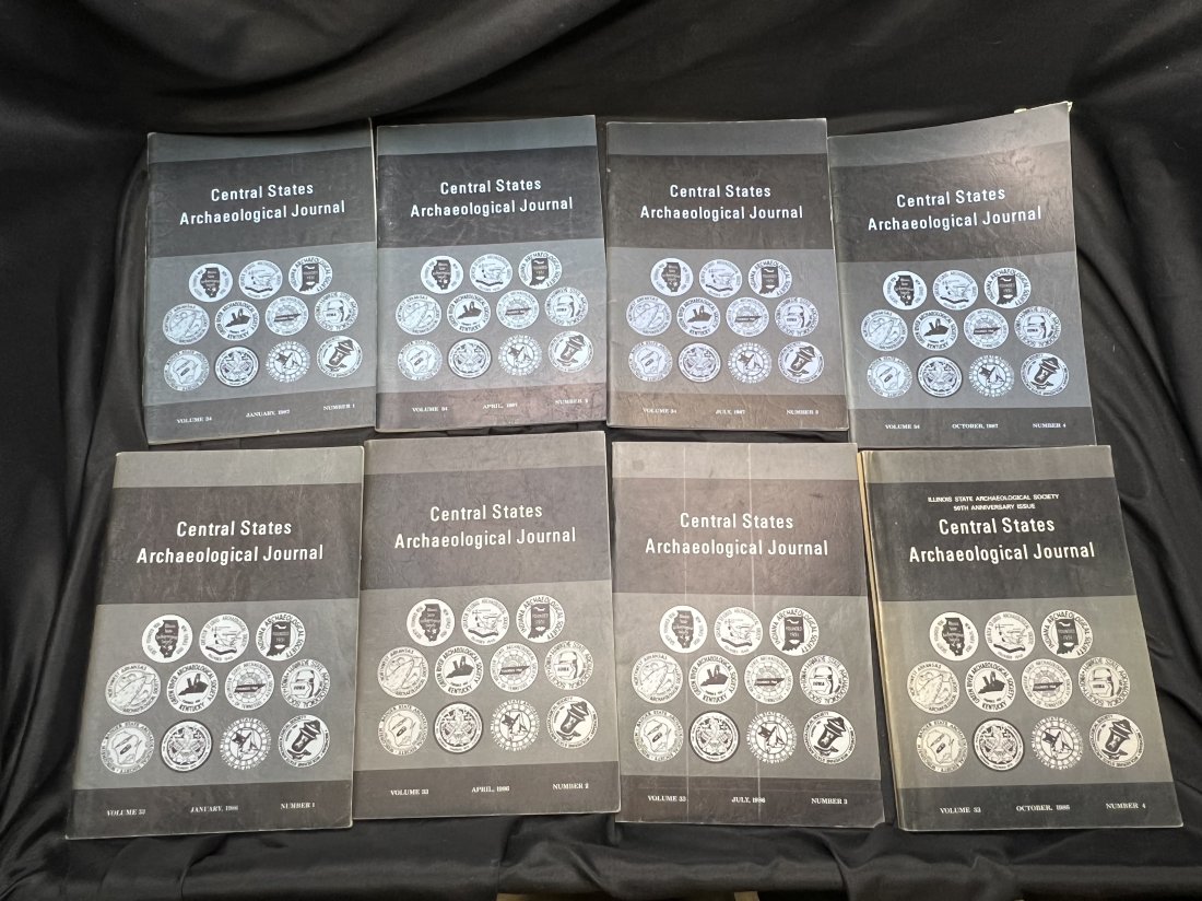 1986 & 1987 Central States Archaelogical Journal's: Volume 33 & 34, 8 total books. In great condition.