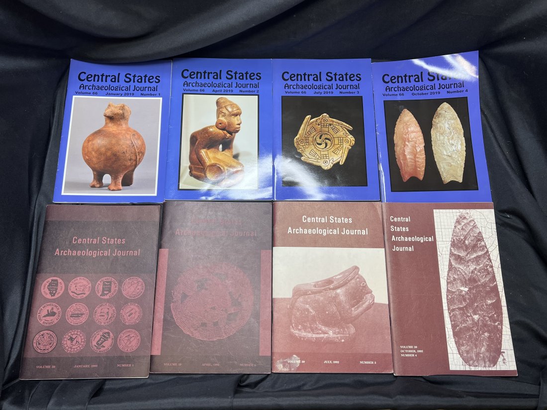 1992 & 2019 Central States Archaelogical Journal's: Volume 39 & 66, 8 total books. In great condition.