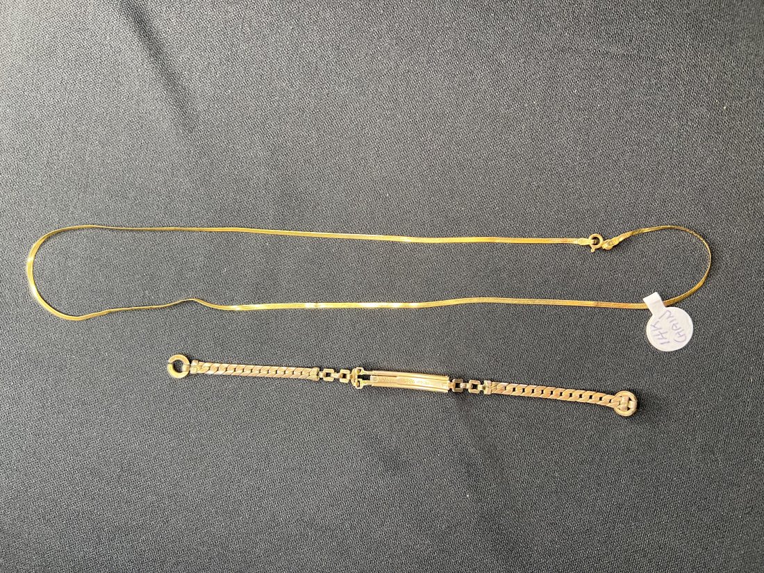 14K Gold Chain and A Gold-Filled Bracelet 5.66g: 14K Gold Chain and A Gold Filled Bracelet