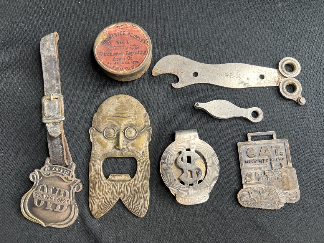Bottle openers, Money Clips, Winchester Primers and: Bottle openers, Money Clips, Winchester Primers and H.S.B. & Co. Souvenir