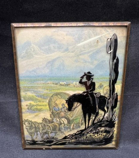 Vintage Silhouette Reverse Painted Convex Curved Bubble (1 of 3)