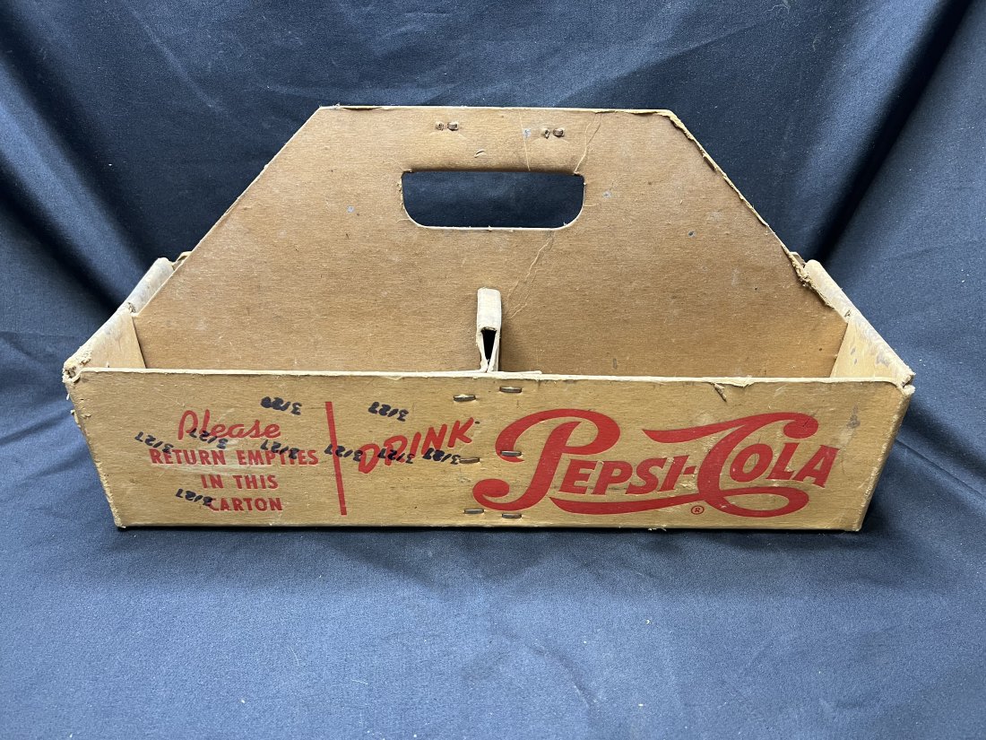 Pepsi Cardboard Vintage 12 Pack Carrying Case: Very rare item as most were destroyed. Has Property of Pepsi - Cola Bottling Co. Quincy ILL. on it. Has 3/27 stamed on the side which I would assume would be 1927.