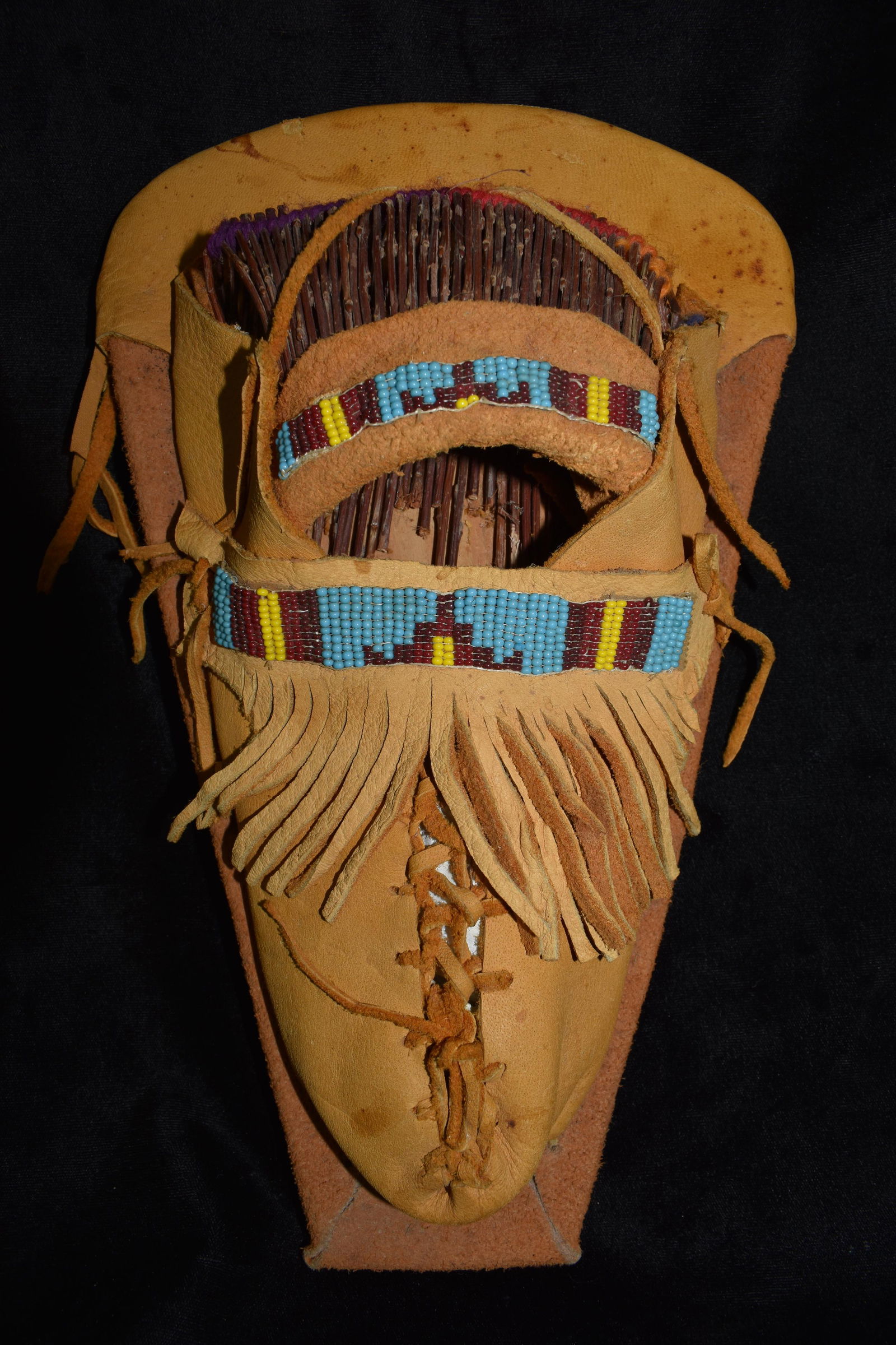 Native American Beaded Leather Doll Papoose (1 of 5)