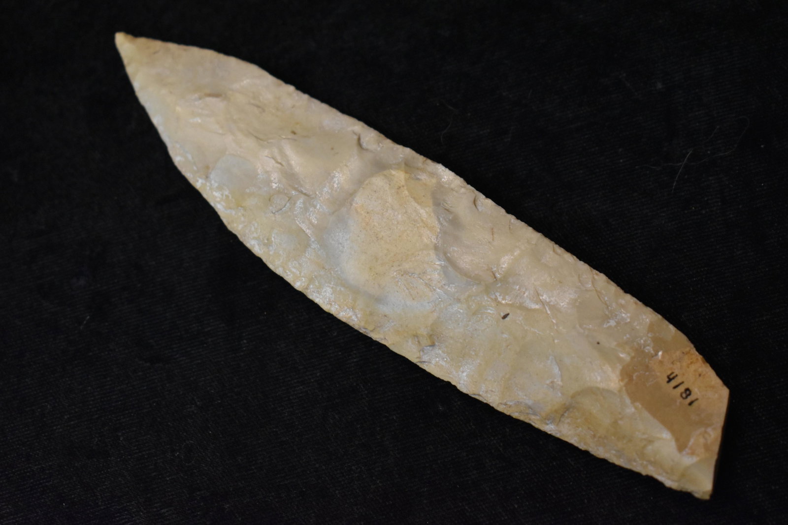 5 5/8" Choteau Lamine River Knife found in West Central Missouri.: 5 5/8" Choteau Lamine River Knife found in West Central Missouri. Edge work on this piece is very fine for a lamine river knife. Ex Steve Manos Collection.