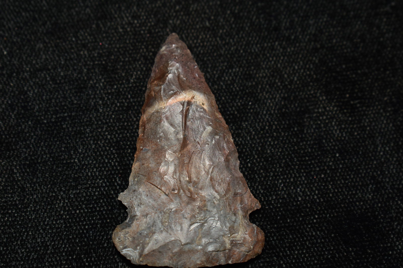 1 5/8" Colorful Woodland Arrowhead found in Fulton County, IL.  Ex Steve Manos and Jeff Hipskin (1 of 5)