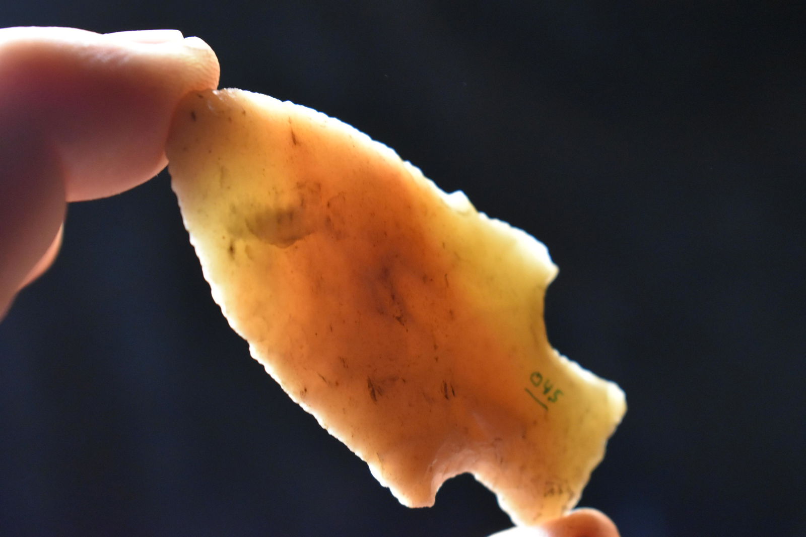 2 5/8" Novaculite Stone Square Stemmed Arrowhead found in Arkansas Ex Steve Menos Collection (1 of 6)