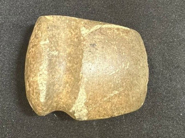 2 1/2" Miniature 3/4 Groove Axe Found by Bill Kaiser in Marion Co. Missouri.  2" wide. (1 of 6)