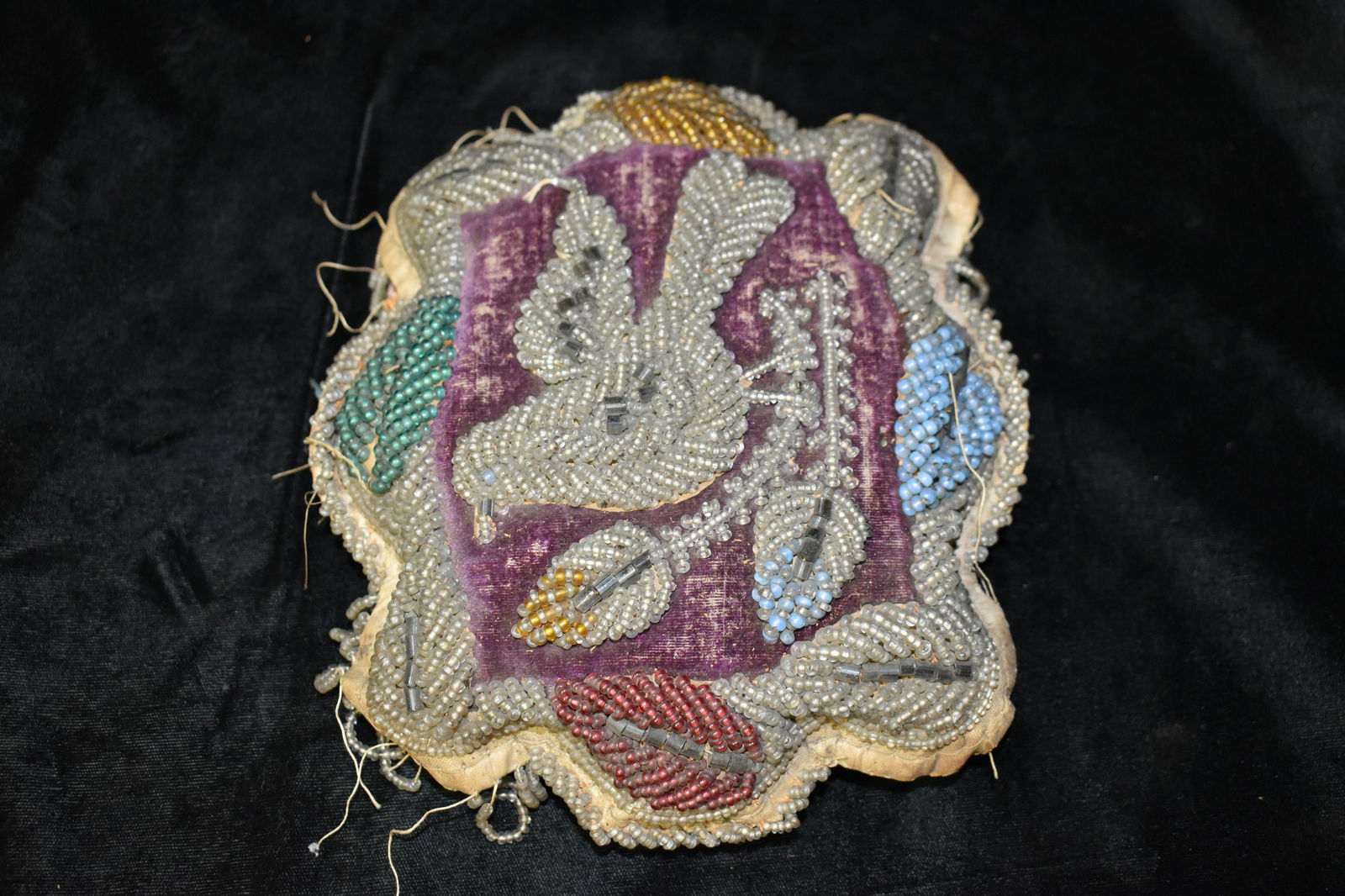 1860's Large Iraquois Beaded Pin Cushion (1 of 7)