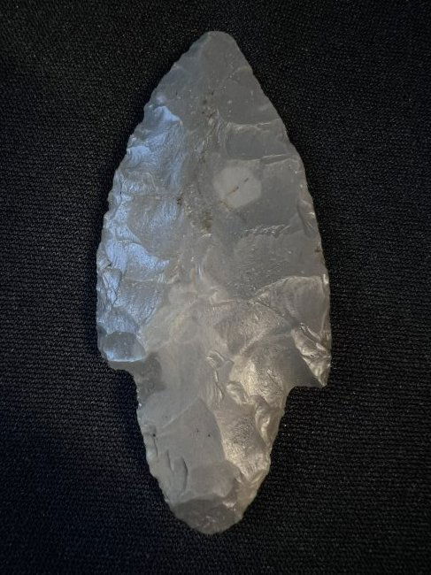 Adena Arrowhead 3" Well made artifact found in Madison Co. Indiana.  1 3/8" wide. (1 of 4)