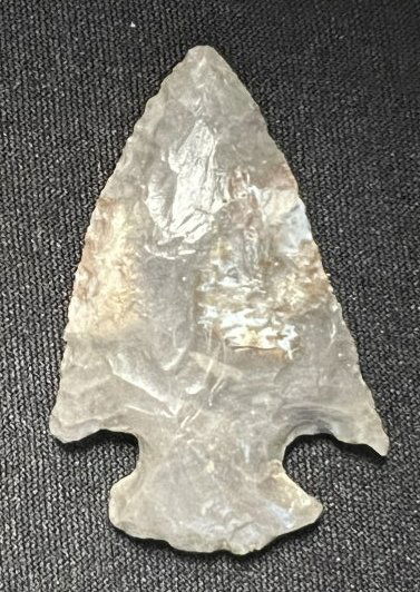 Motley Arrowhead 2 5/16" Beautiful glossy material found in Madison Co. Indiana.  1 9/16" wide. (1 of 4)