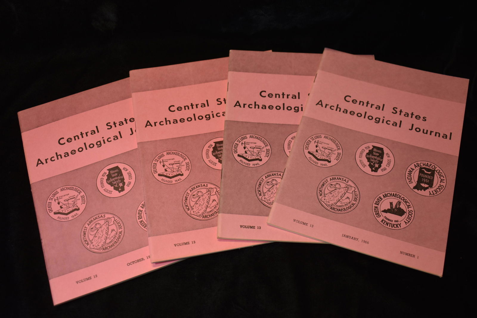 Central States Archaeological Journal 1966 4 Volume Set in Superb Condition (1 of 3)