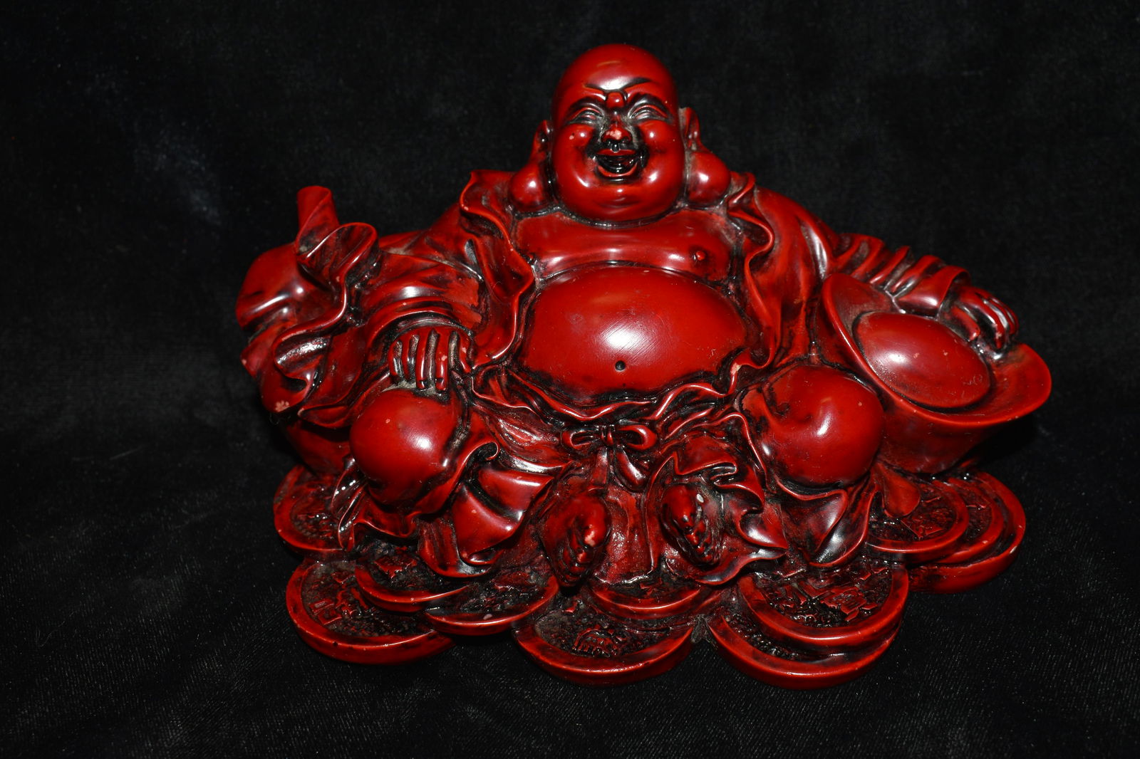 Large Red Resin Buddha (1 of 3)