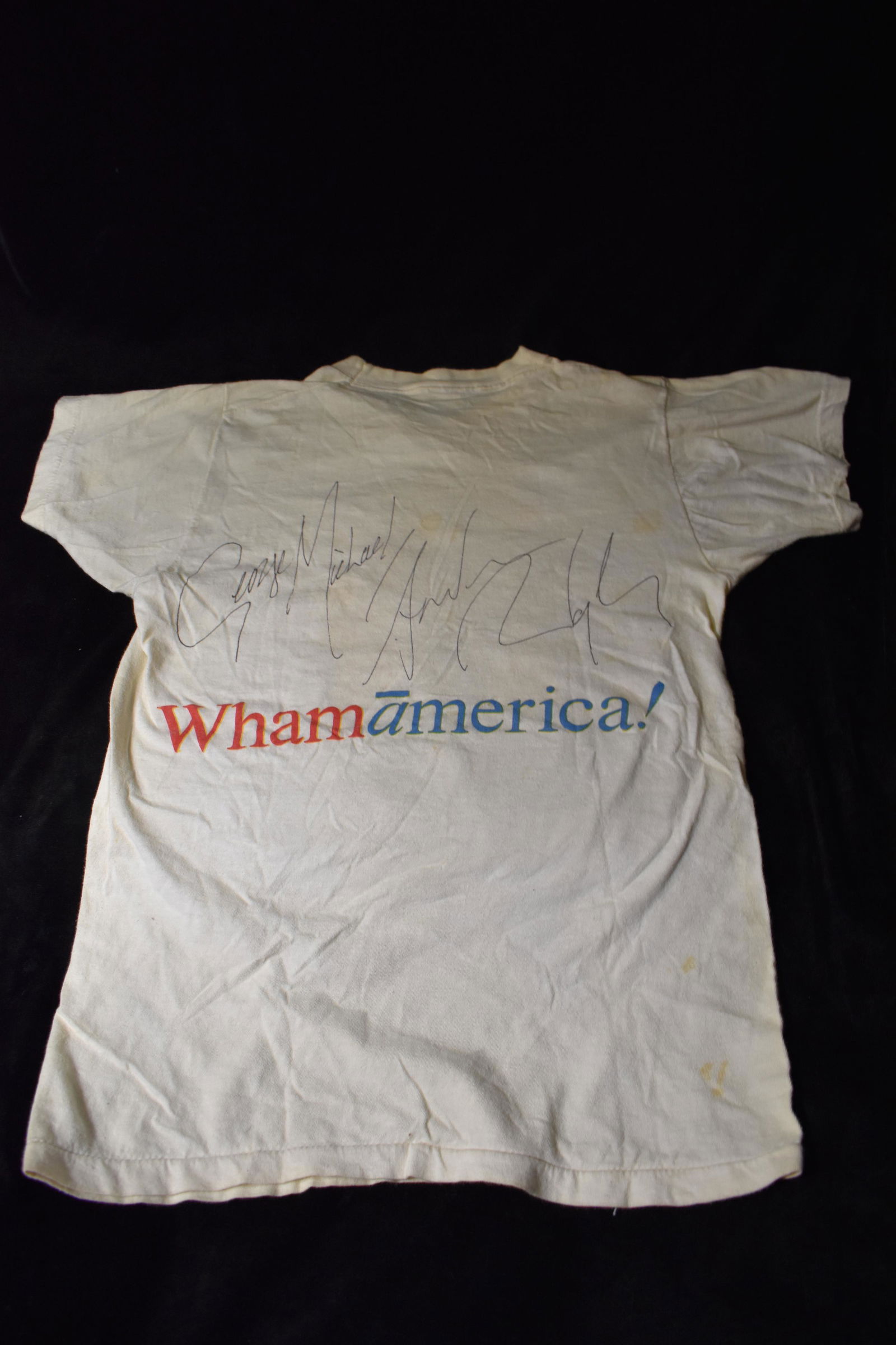 1985 George Michael & Andrew Ridgely Signed T-Shirt (1 of 4)